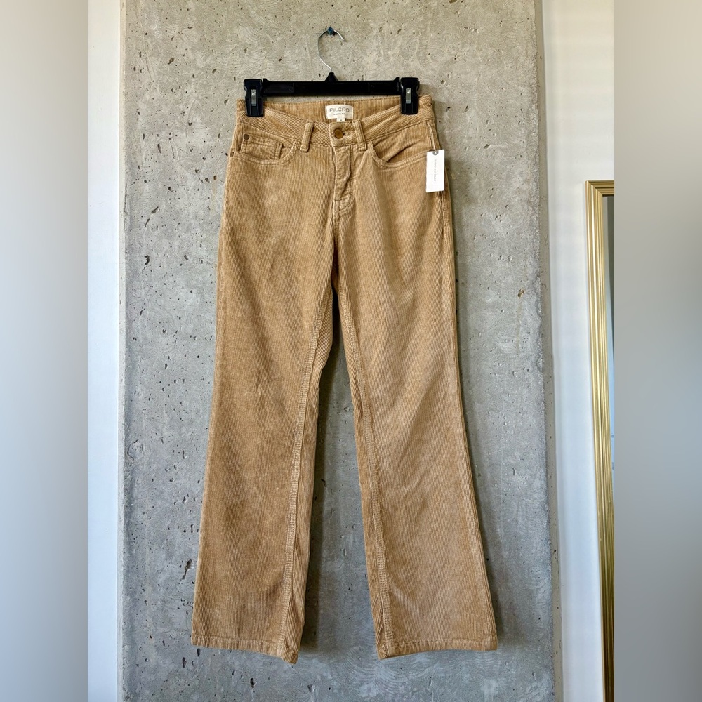 Pilcro x Anthropologie Corduroy Pants – Tan Wide Leg Straight – NWT Size 26